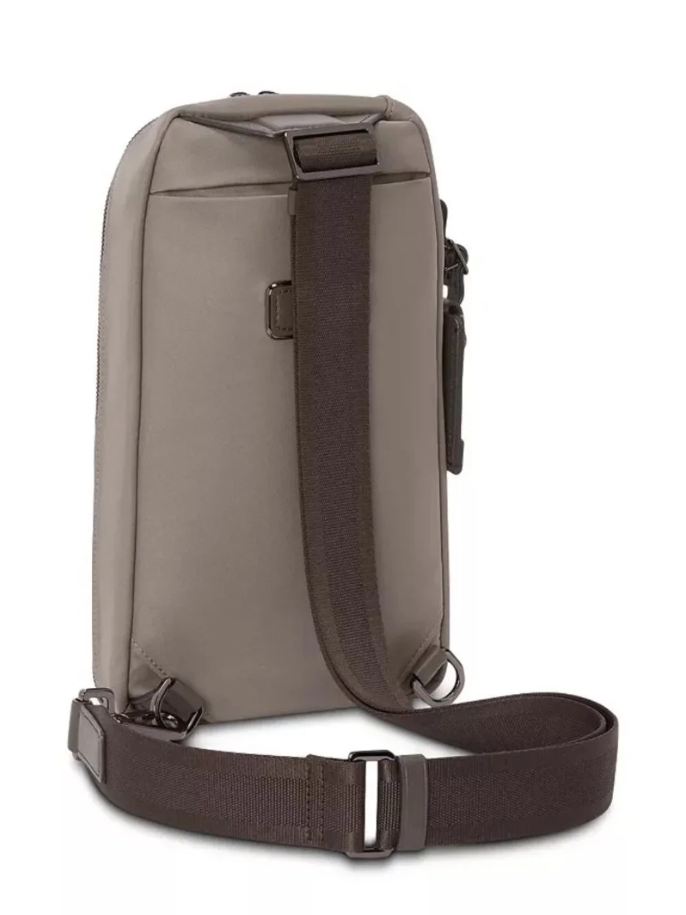 Tumi Harrison Gregory Sling Backpack Leather Crossbody in Taupe Unisex NEW